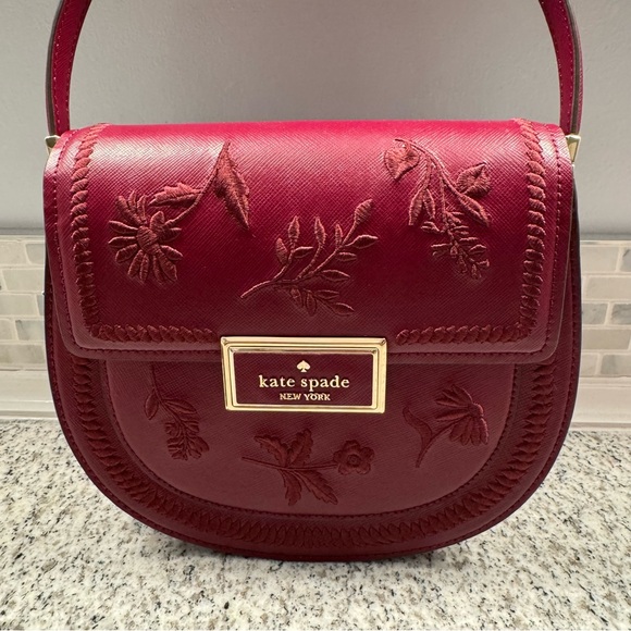 Kate Spade Reegan Botanical Embroidered Saddle Bag Crossbody - Picture 6 of 15